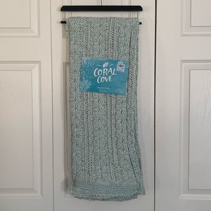 Soft Plush Knit Throw Light Aqua